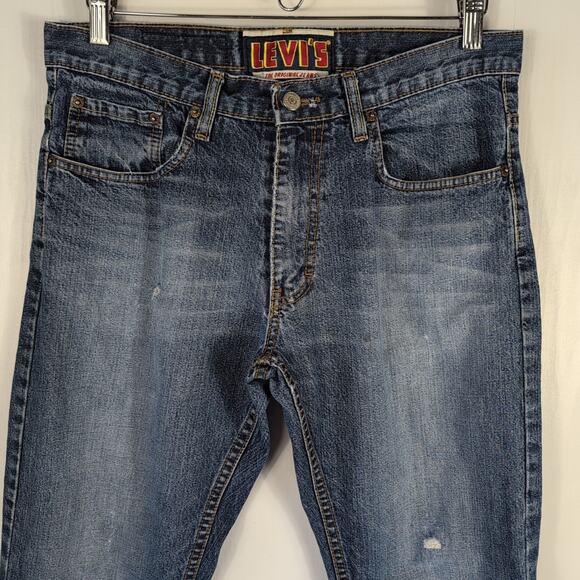 Vintage Levi's Skinny Jeans Men's 32x32 Blue Denim Bleached Distressed Stretch - Picture 3 of 16